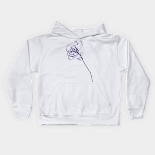 Rose Line Art In Black and Lavender For Lovers Loved Ones And Self Love Kids Hoodie